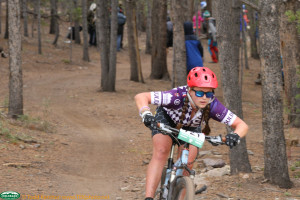 Cassie in attack position in Leadville at her second race