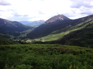 View over a valley from the famous 401 trail in Crested Butte