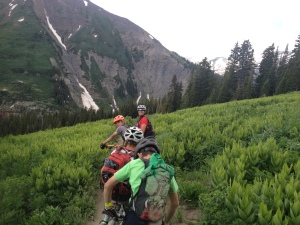 Some of our riders on 401 ready to rip the downhill!